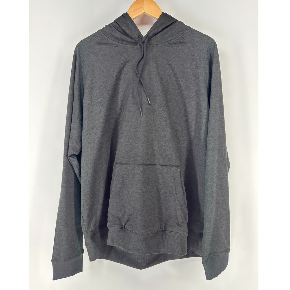 Kirkland Signature Hoodie Mens XL Black Pullover Raglan‎ Sleeve Kangaroo Pocket